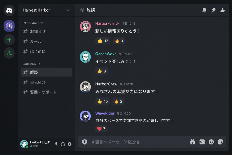 テキストチャンネルの画面